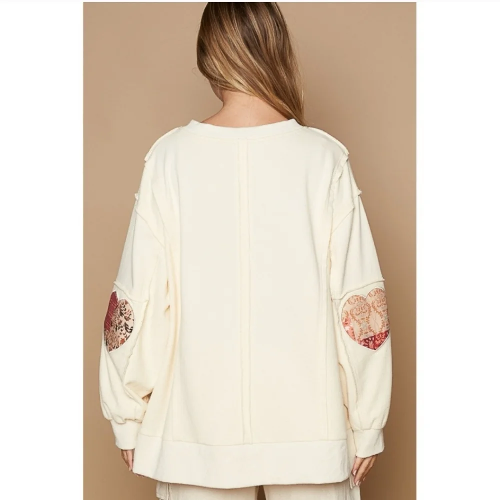 POL Cream 'LOVE' Patchwork Sweatshirt - Picture 2 of 6